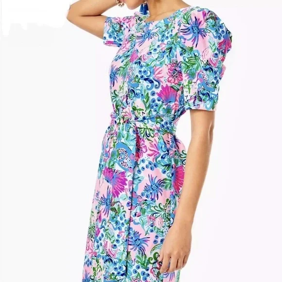Lilly Pulitzer Harriet Mandevilla Baby Paradise Petals Terry Dress Size XS - Picture 3 of 14